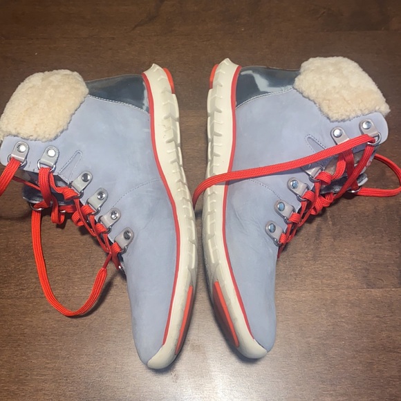 Cole Haan Zerogrand Waterproof Gray and Red Boots Size 7.5 - Picture 2 of 4